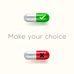 Choice between yes or no.