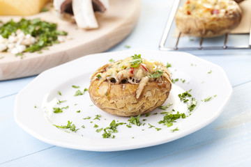 Baked stuffed mushrooms