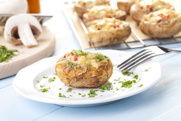 Baked stuffed mushrooms