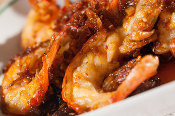 thai food, Thai food shrimp in spicy herb coconut milk sauce