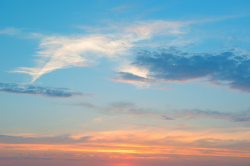 beautiful sunrise in the clouds