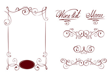 Collection of design elements for design menu