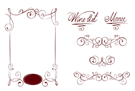 Collection of design elements for design menu