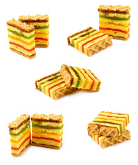 Isolated image of many delicious cookies on a white background