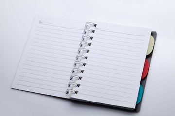notebook on a white background