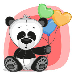 Fototapeta premium Panda with baloons
