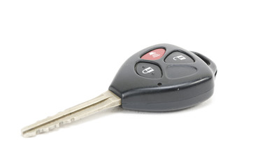 Modern car keys isolated on white background