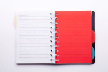 notebook on a white background