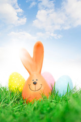 Easter bunny with eggs