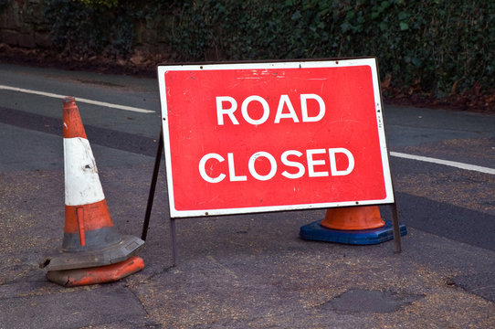 Road Closed Sign UK