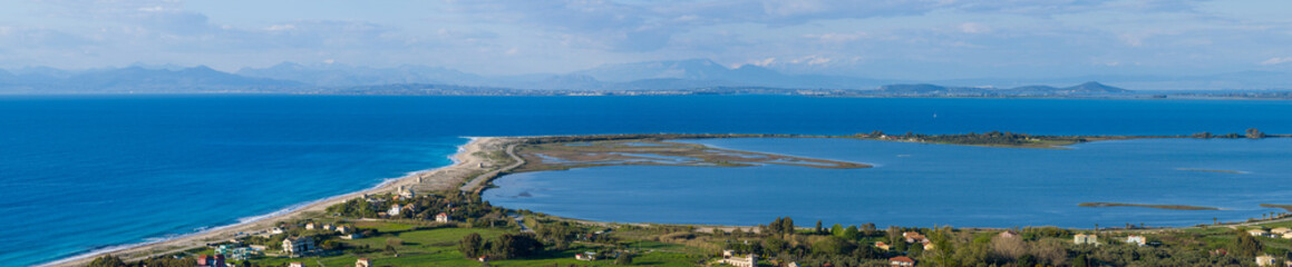 Fototapeta na wymiar Overview on the island of Lefkada in Greece