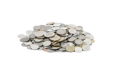 coins on white background