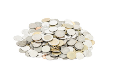 coins on white background