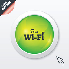Free wifi sign. Wifi symbol. Wireless Network.