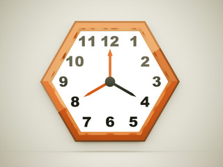 Orange hexagonal o clock