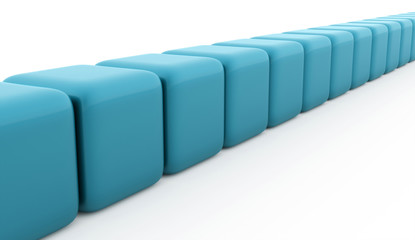 Blue business cubes concept isolated