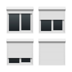 Fototapeta na wymiar Window with roller shutters
