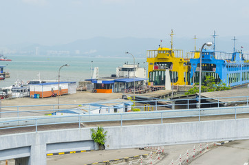 Georgetown harbor with yachts and cruise ships