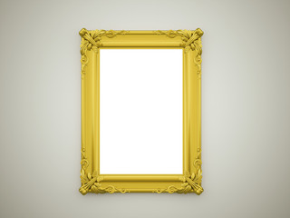 Mirror with gold frame rendered