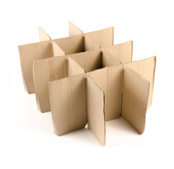 Stack of cardboard paper isolated on white background.