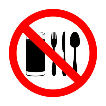 prohibitory sign "with food and beverages are not permitted"