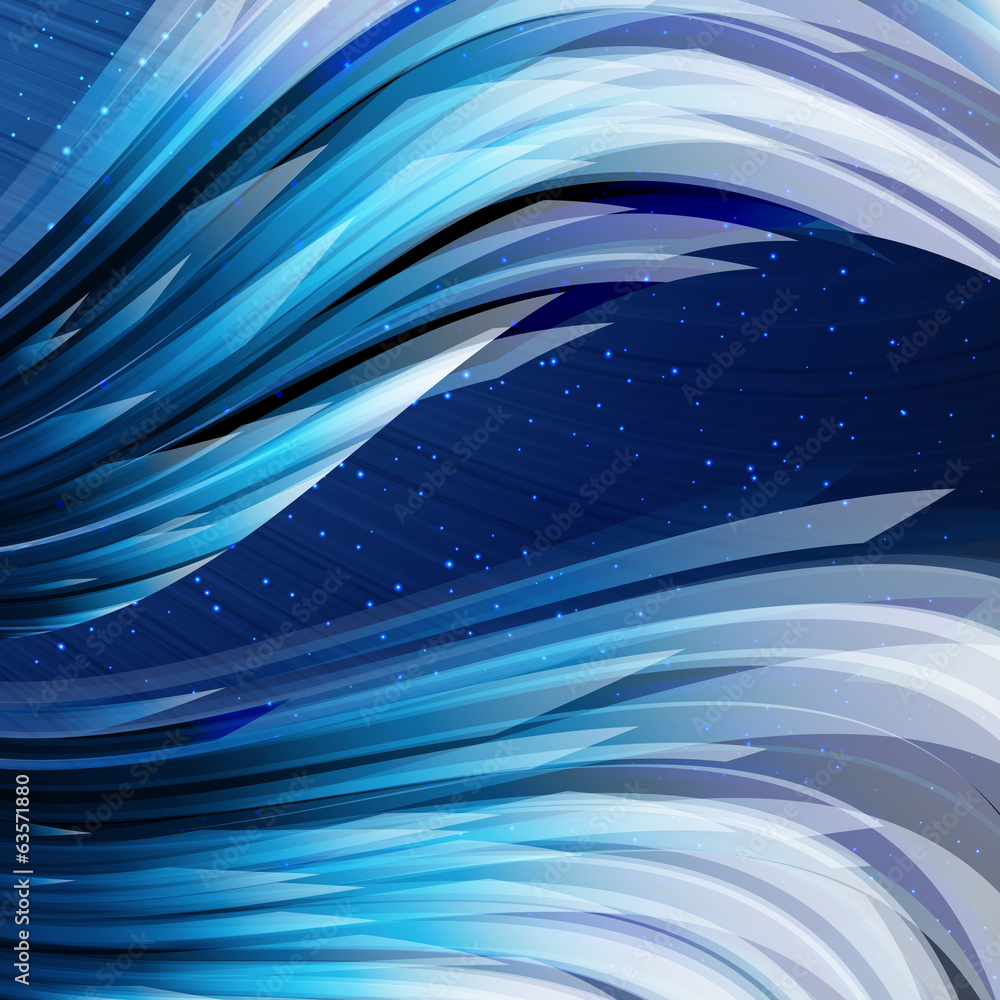 Aufkleber abstract techno design elements on a blue background.