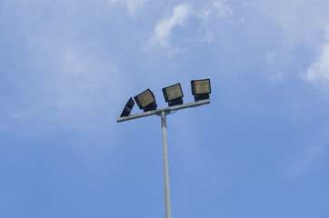 street lamp with blue sky