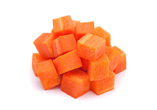 Carrot vegetable cube heap