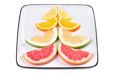 Fototapeta na wymiar Grapefruit, orange, sweetie and lemon