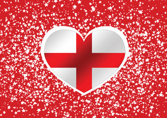 England Flag with heart
