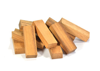 set of wood stick isolated at white