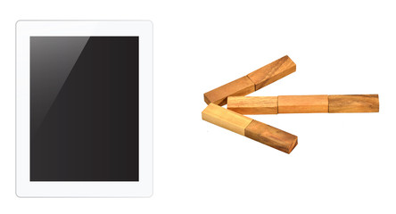 tablet pc on white background