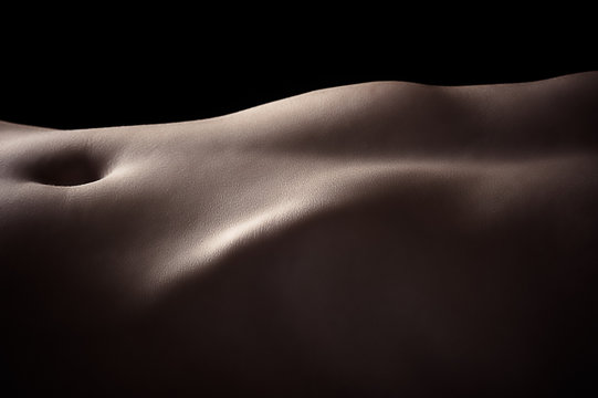 beautiful lines of naked female body