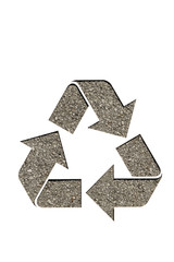 recycle symbol on asphalt