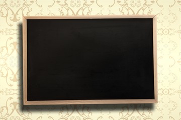 Composite image of chalkboard with wooden frame