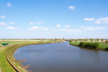 Fototapeta premium view of the landscape of the river yzer