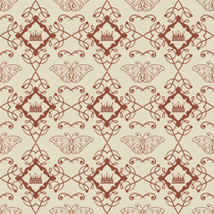 Seamless damask decorative wallpaper