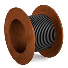 realistic 3d render of wire spool