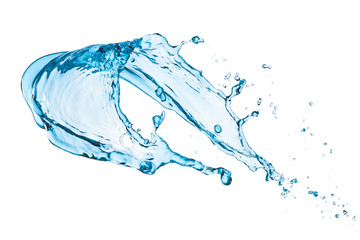 Obraz premium blue water splash isolated on white background