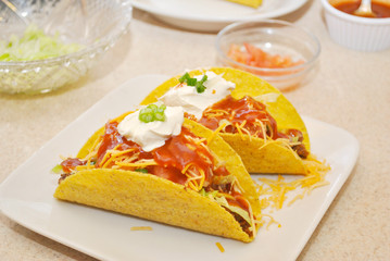 Loaded Taco Shells with Fresh Ingredients