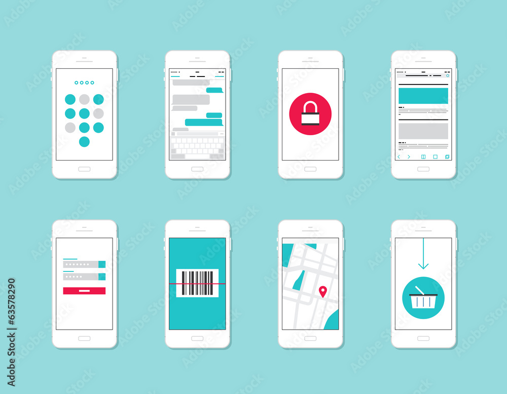Aufkleber smartphone application interface elements