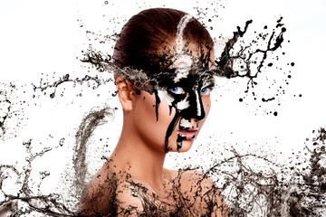 Sexual woman with paint on face