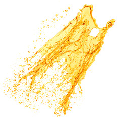 orange juice splash, isolated on white background
