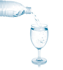 Pour into a glass isolated on a white background.