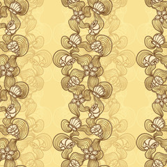 Seamless abstract marine lace beige background