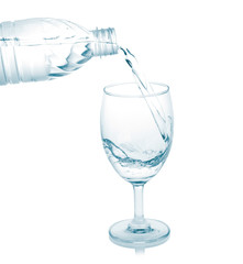 Pour into a glass isolated on a white background.