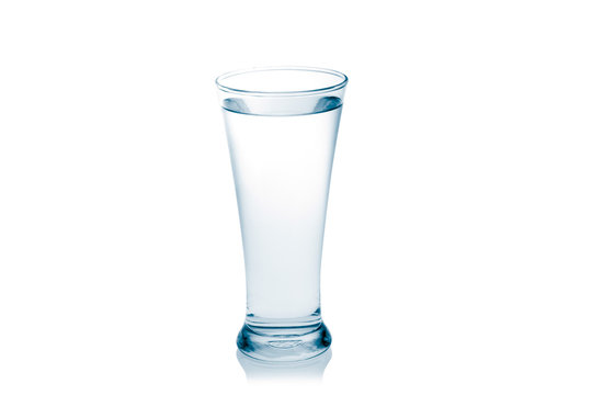 glass of water isolated on a white background.