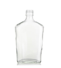 Glass bottles isolated on white background.