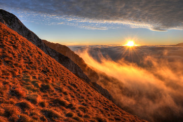 Mountain landscape, Piatra Craiului, Carpathians, Romania