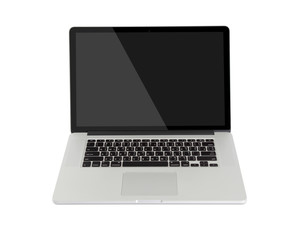 Computer on white background